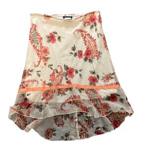 Vintage Floral Cream and Coral Skirt